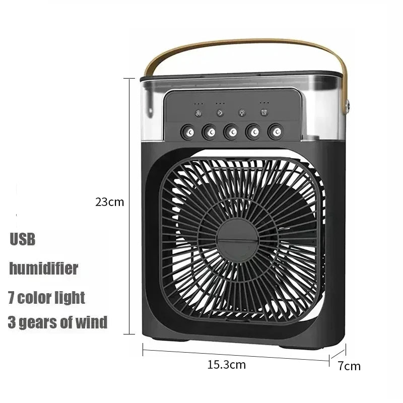Nuevo ventilador portátil 3 en 1, aire acondicionado, Mini enfriador de aire para el hogar, luz LED nocturna, humidificador, ventilador de ajuste de aire, ventilador para oficina y hogar