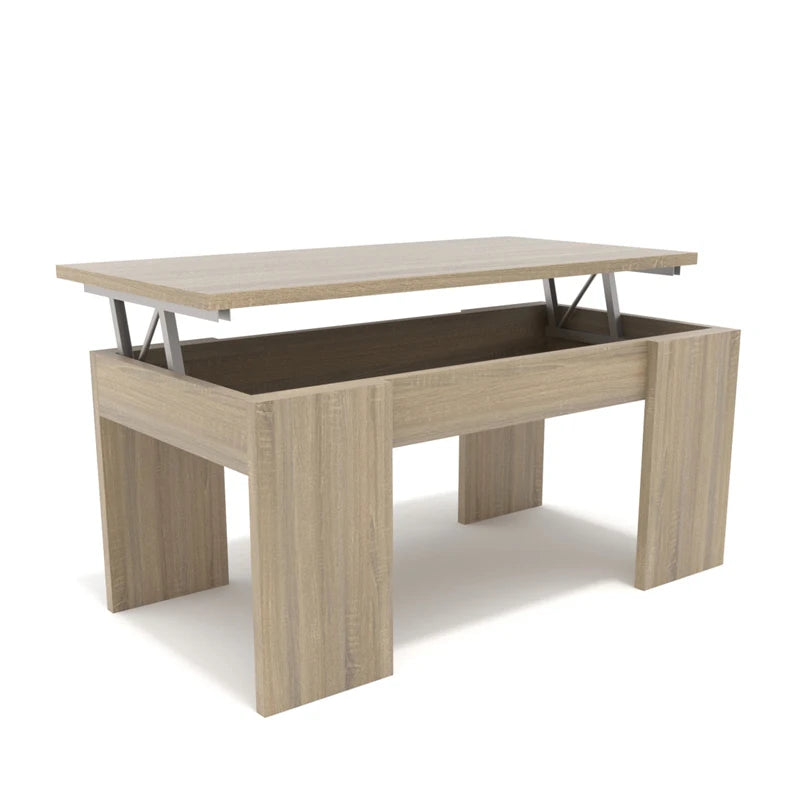 Dormidan - MESA DE CENTRO ELEVABLE MC4, Comedor o Auxiliar, Mayor Grosor y Estabilidad.