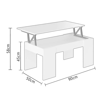 Dormidan - MESA DE CENTRO ELEVABLE MC4, Comedor o Auxiliar, Mayor Grosor y Estabilidad.