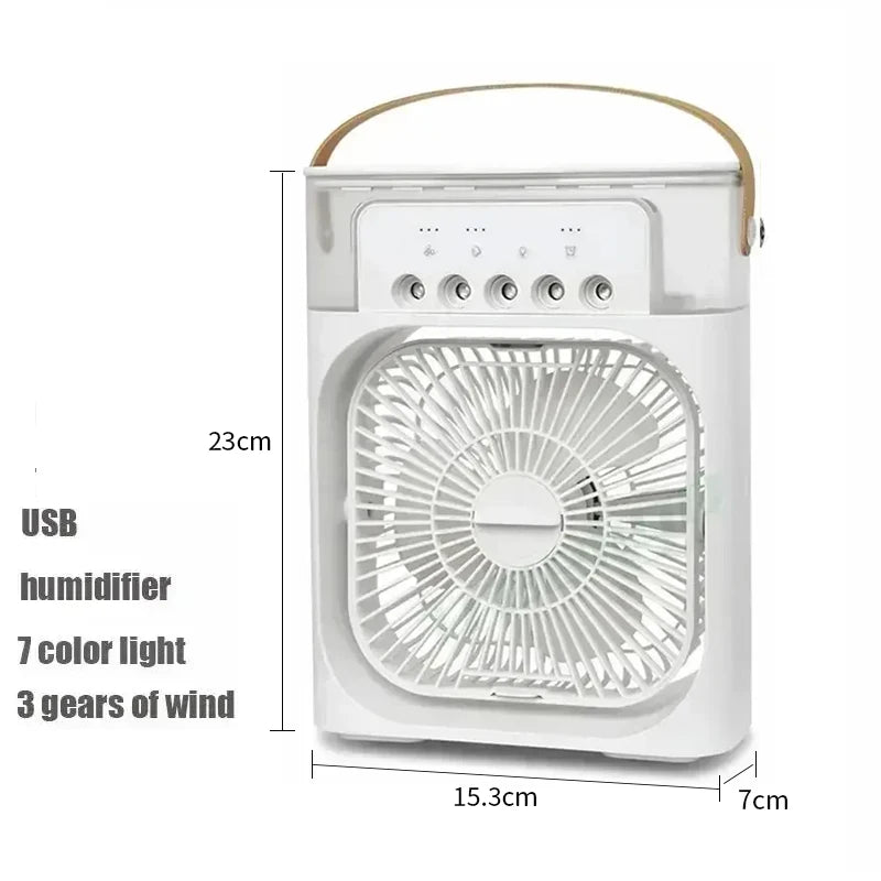 Nuevo ventilador portátil 3 en 1, aire acondicionado, Mini enfriador de aire para el hogar, luz LED nocturna, humidificador, ventilador de ajuste de aire, ventilador para oficina y hogar