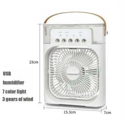 Nuevo ventilador portátil 3 en 1, aire acondicionado, Mini enfriador de aire para el hogar, luz LED nocturna, humidificador, ventilador de ajuste de aire, ventilador para oficina y hogar