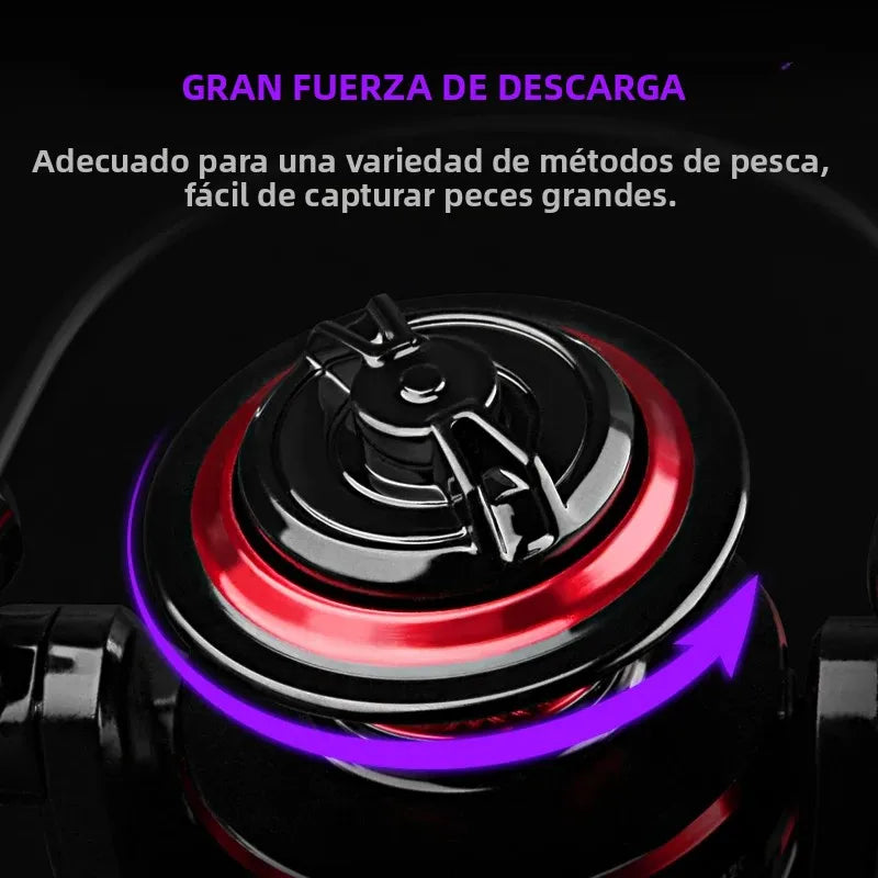 Carrete de pesca DEUKIO 2000-7000 arrastre máximo 12KG carretes giratorios carrete de Metal carretilhas de pesca carrete para accesorios de pesca Peche
