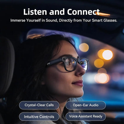 Gafas Inteligentes con IA 2026, Grabación de Video HD 1080P, Cámara, ChatGPT, Llamadas Bluetooth, 32GB ROM, Traducción de Idiomas, Música, Gafas de Sol para Hombre