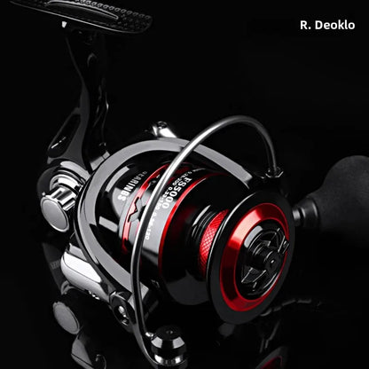 Carrete de pesca DEUKIO 2000-7000 arrastre máximo 12KG carretes giratorios carrete de Metal carretilhas de pesca carrete para accesorios de pesca Peche
