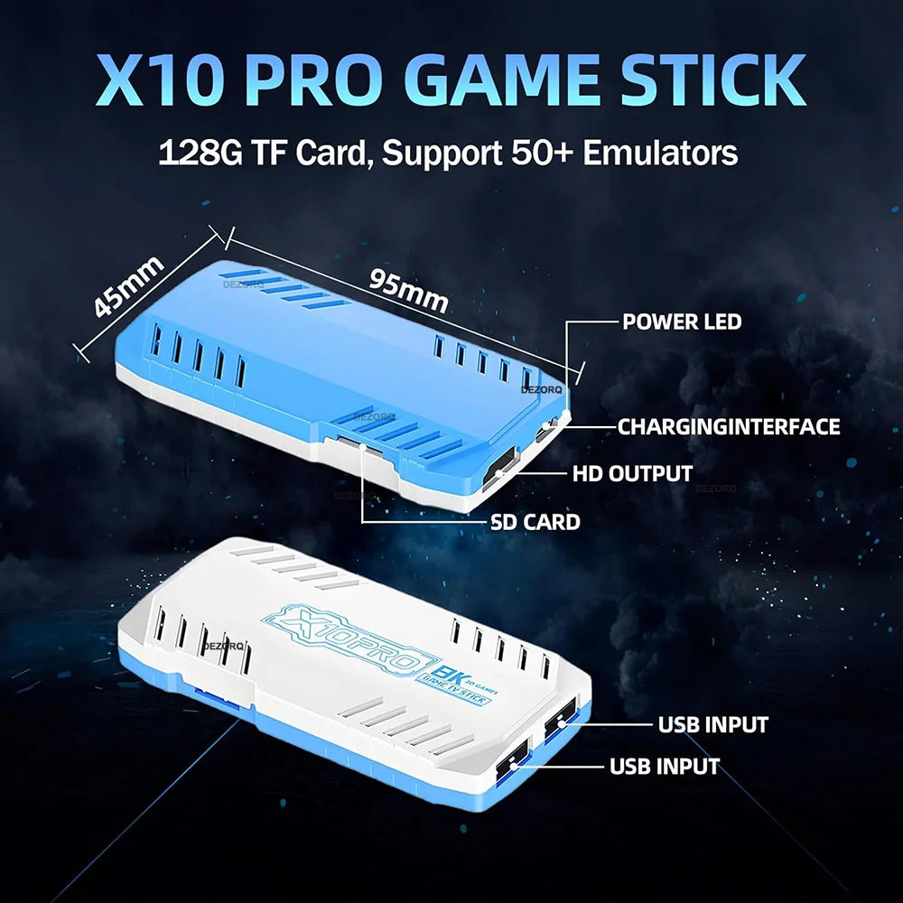 Consola de juegos X10 PRO integrada más de 50000 juegos Retro 128G Game Stick 4K TV Gaming Consola Gamepads inalámbricos videojuegos
