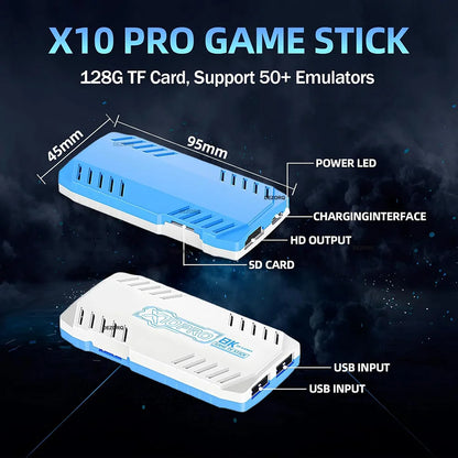 Consola de juegos X10 PRO integrada más de 50000 juegos Retro 128G Game Stick 4K TV Gaming Consola Gamepads inalámbricos videojuegos