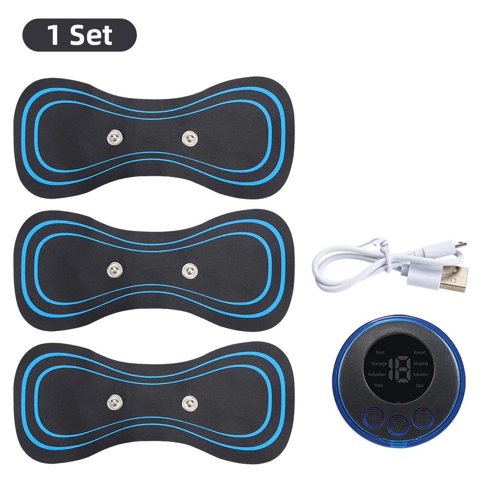 Masajeador eléctrico de cuello EMS, Estimulador de masaje muscular, instrumento de baja frecuencia, parches para espalda, Cervical y pantorrilla, Mini dispositivo para articulaciones del dolor