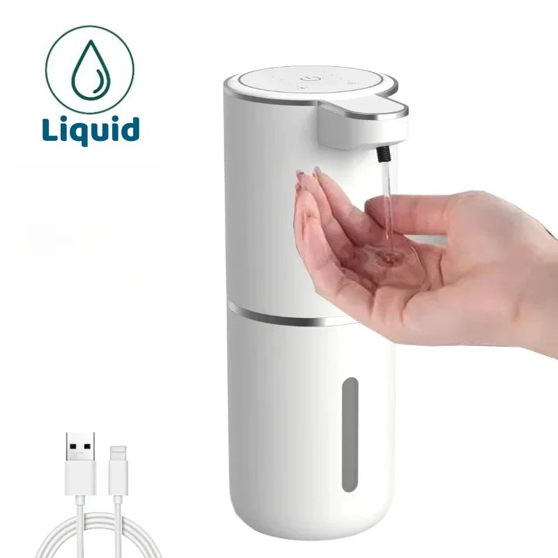 Dispensador automático de jabón líquido/Foma, dispensador eléctrico sin contacto, recargable por USB con sensor infrarrojo para baño, cocina