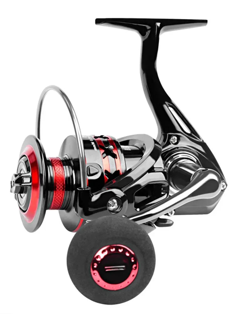 Carrete de pesca DEUKIO 2000-7000 arrastre máximo 12KG carretes giratorios carrete de Metal carretilhas de pesca carrete para accesorios de pesca Peche