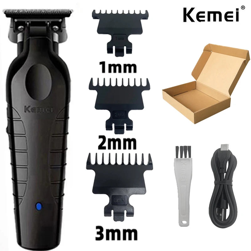 Cortadora de Pelo Profesional Kemei KM-2299, Cortadora de Pelo Eléctrica de 1200 mAh, Recargable por USB, Máquina para Cortar el Cabello