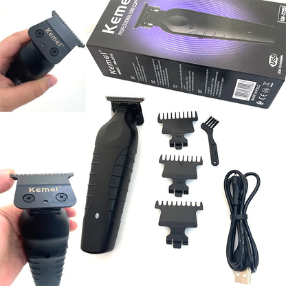 Cortadora de Pelo Profesional Kemei KM-2299, Cortadora de Pelo Eléctrica de 1200 mAh, Recargable por USB, Máquina para Cortar el Cabello