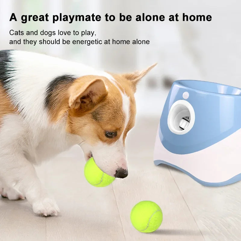 Juguetes para perros y mascotas, máquina de lanzamiento automática con ajuste de distancia de tres velocidades, catapulta de 3/6/9m, lanzador de tenis, dispositivo de lanzamiento de pelotas para mascotas