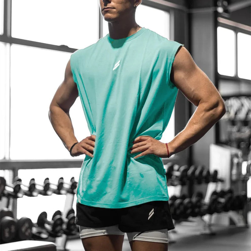 Camiseta deportiva sin mangas para hombre, chaleco de secado rápido, transpirable, holgada, para entrenamiento, Verano