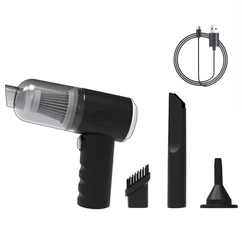 Aspirador de coche inalámbrico de 9000Pa, dispositivo de limpieza portátil con carga USB de 1200mAh, Mini aspirador húmedo y seco para el hogar