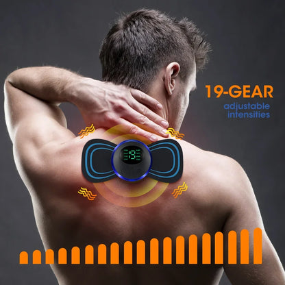 Masajeador eléctrico de cuello EMS, Estimulador de masaje muscular, instrumento de baja frecuencia, parches para espalda, Cervical y pantorrilla, Mini dispositivo para articulaciones del dolor