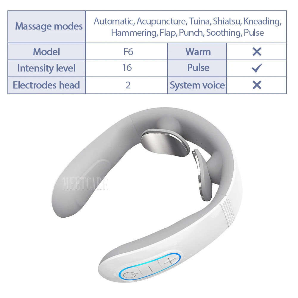 Masajeador Eléctrico Inteligente TENS para Espalda y Cuello, 4 Modos, Masajeador Cervical y de Hombros, Herramienta de Cuidado de la Salud con Pulsaciones Musculares