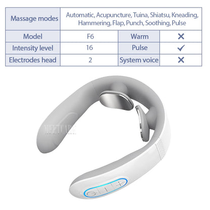 Masajeador Eléctrico Inteligente TENS para Espalda y Cuello, 4 Modos, Masajeador Cervical y de Hombros, Herramienta de Cuidado de la Salud con Pulsaciones Musculares