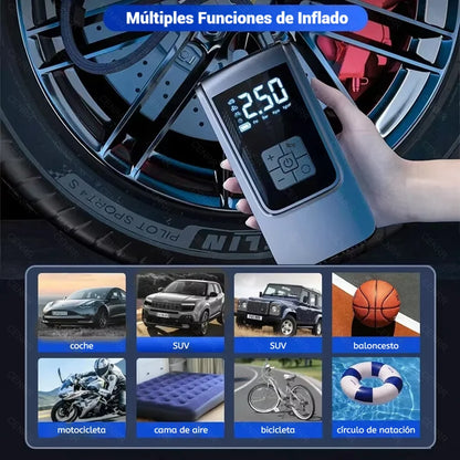 Bomba de aire inalámbrica para coche, compresor de aire portátil, inflador de neumáticos eléctrico con pantalla Digital LCD para coche, motocicletas, pelota de bicicleta