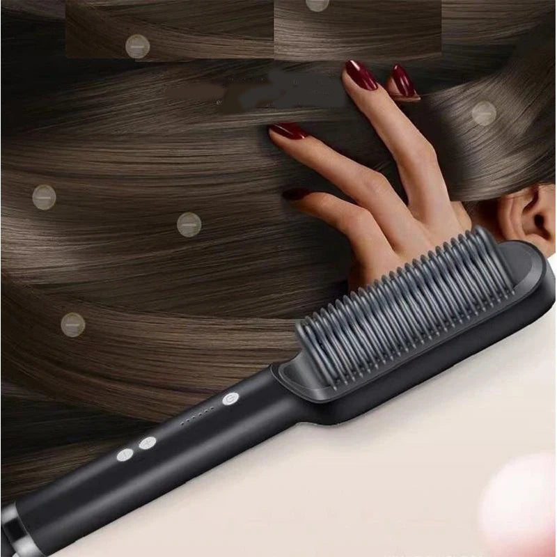 Plancha de pelo eléctrica, cepillo profesional de moda, plancha de pelo de cerámica de calentamiento rápido
