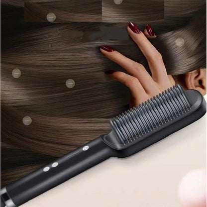 Plancha de pelo eléctrica, cepillo profesional de moda, plancha de pelo de cerámica de calentamiento rápido