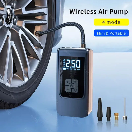 Bomba de aire inalámbrica para coche, compresor de aire portátil, inflador de neumáticos eléctrico con pantalla Digital LCD para coche, motocicletas, pelota de bicicleta