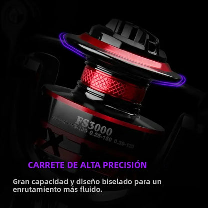 Carrete de pesca DEUKIO 2000-7000 arrastre máximo 12KG carretes giratorios carrete de Metal carretilhas de pesca carrete para accesorios de pesca Peche