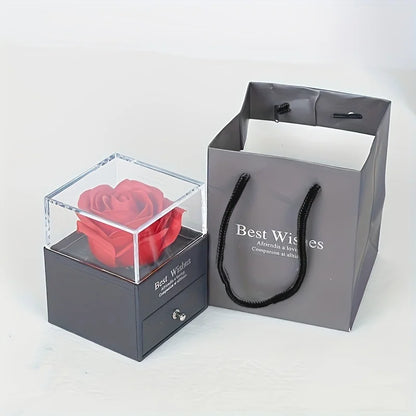 Collar de corazón de circón rojo de lujo con caja de regalo rosa para novia, cumpleaños, Navidad, regalo de San Valentín, accesorios románticos 2023