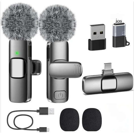 Mini micrófono inalámbrico Lavalier para Android, micrófono de solapa con reducción de ruido para grabación de audio y video en Vlog, YouTube y TikTok