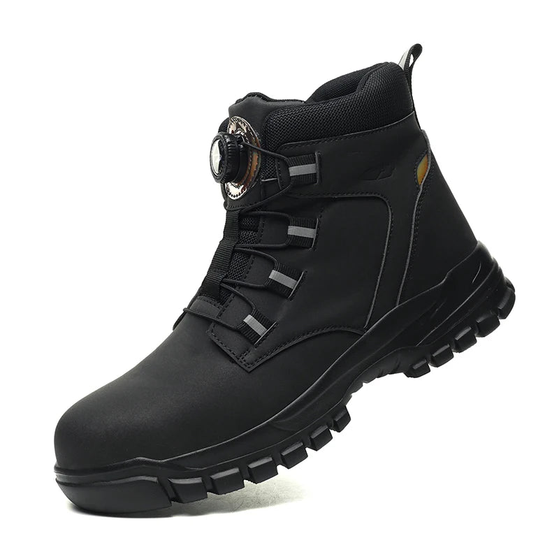 Botas de seguridad impermeables Para Hombre, Botas de trabajo indestructibles con punta de acero, zapatos de seguridad antigolpes y resistentes a puñaladas, Botas de motociclista Para Hombre