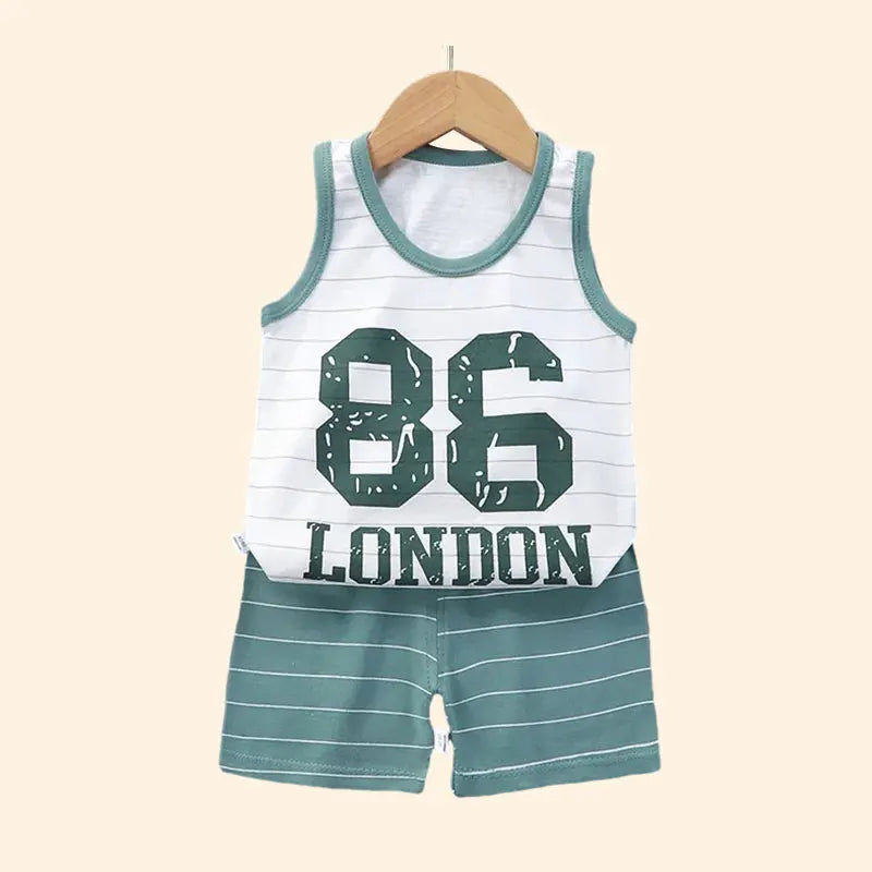 Conjuntos para niños, ropa para niños, chaleco para niños y niñas, traje de verano, ropa para niños, camisetas de algodón para bebés, pantalones cortos, camiseta sin mangas
