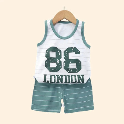 Conjuntos para niños, ropa para niños, chaleco para niños y niñas, traje de verano, ropa para niños, camisetas de algodón para bebés, pantalones cortos, camiseta sin mangas