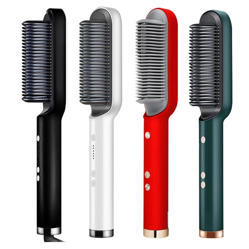 Plancha de pelo eléctrica, cepillo profesional de moda, plancha de pelo de cerámica de calentamiento rápido