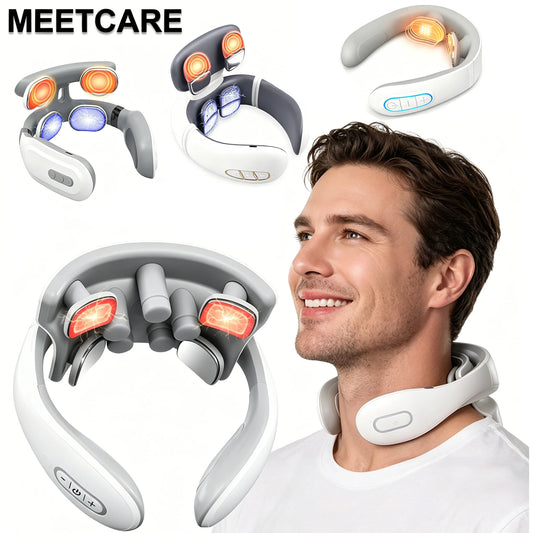 Masajeador Eléctrico Inteligente TENS para Espalda y Cuello, 4 Modos, Masajeador Cervical y de Hombros, Herramienta de Cuidado de la Salud con Pulsaciones Musculares