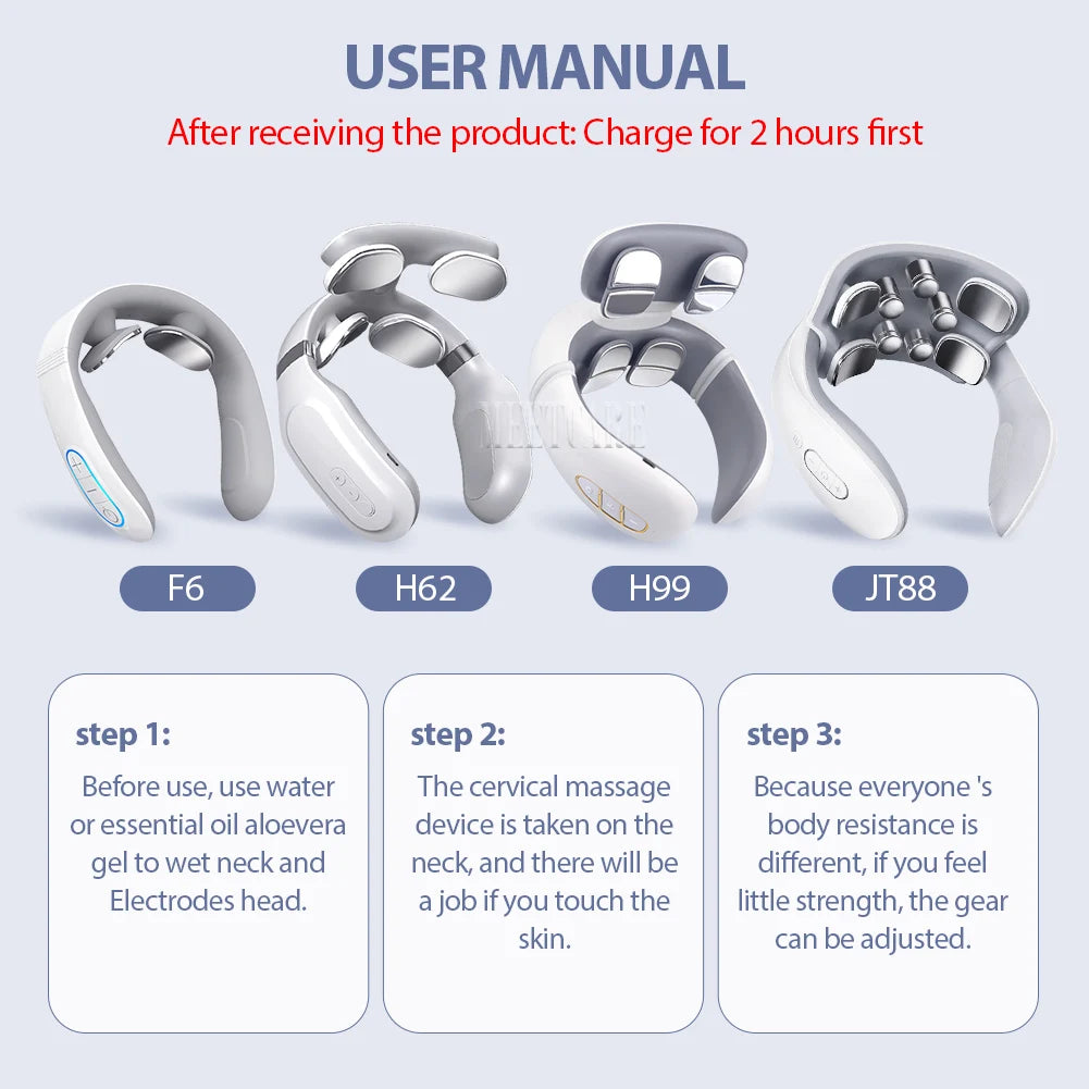 Masajeador Eléctrico Inteligente TENS para Espalda y Cuello, 4 Modos, Masajeador Cervical y de Hombros, Herramienta de Cuidado de la Salud con Pulsaciones Musculares