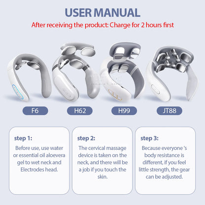 Masajeador Eléctrico Inteligente TENS para Espalda y Cuello, 4 Modos, Masajeador Cervical y de Hombros, Herramienta de Cuidado de la Salud con Pulsaciones Musculares