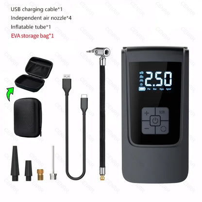 Bomba de aire inalámbrica para coche, compresor de aire portátil, inflador de neumáticos eléctrico con pantalla Digital LCD para coche, motocicletas, pelota de bicicleta