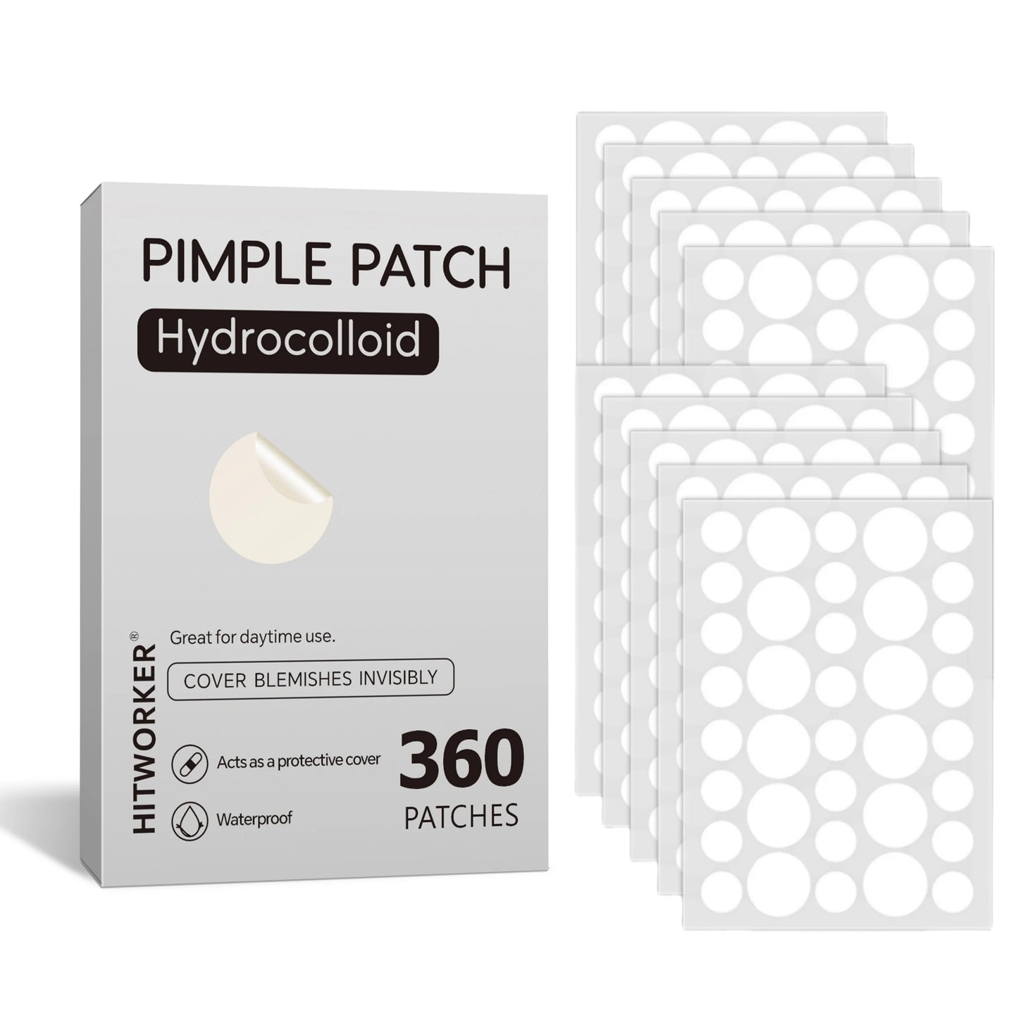 360 Uds parche para acné facial cuidado de la piel Invisible parches para acné y espinillas curación antiinflamatoria absorbente pegatina para cubrir el acné