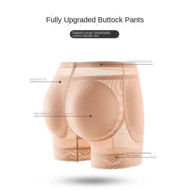 Bragas falsas para levantamiento de glúteos para mujer, almohadillas de cadera desmontables de verano, pantalones cortos moldeadores de una pieza para mejorar la cadera de estilo Natural