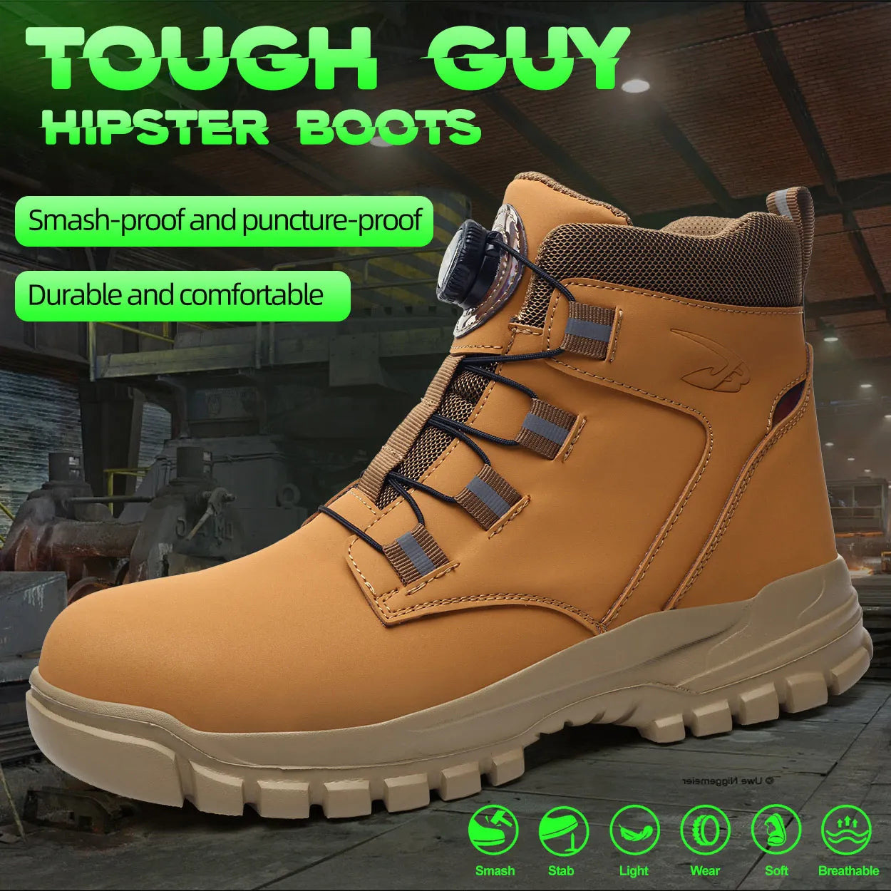Botas de seguridad impermeables Para Hombre, Botas de trabajo indestructibles con punta de acero, zapatos de seguridad antigolpes y resistentes a puñaladas, Botas de motociclista Para Hombre