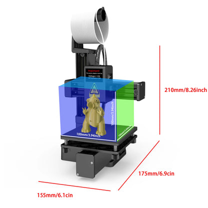 Nivel de entrada de impresora 3D EasyThreed compatible con filamento PLA TPU de 1,75 mm incluye adaptador de corriente.