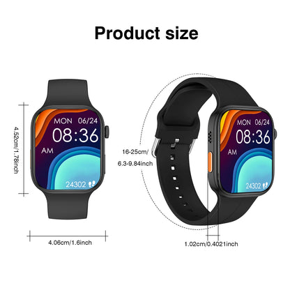 Reloj inteligente con pantalla HD de 2,02 pulgadas: llamadas/diales inalámbricas, notificaciones de alarma/mensaje, seguimiento de ejercicios, control de música.
