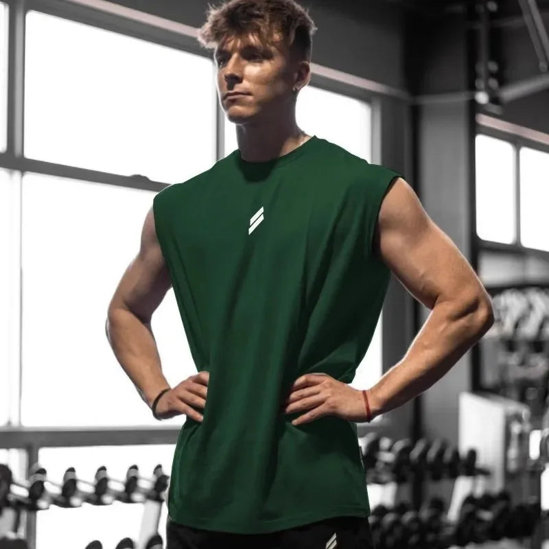 Camiseta deportiva sin mangas para hombre, chaleco de secado rápido, transpirable, holgada, para entrenamiento, Verano