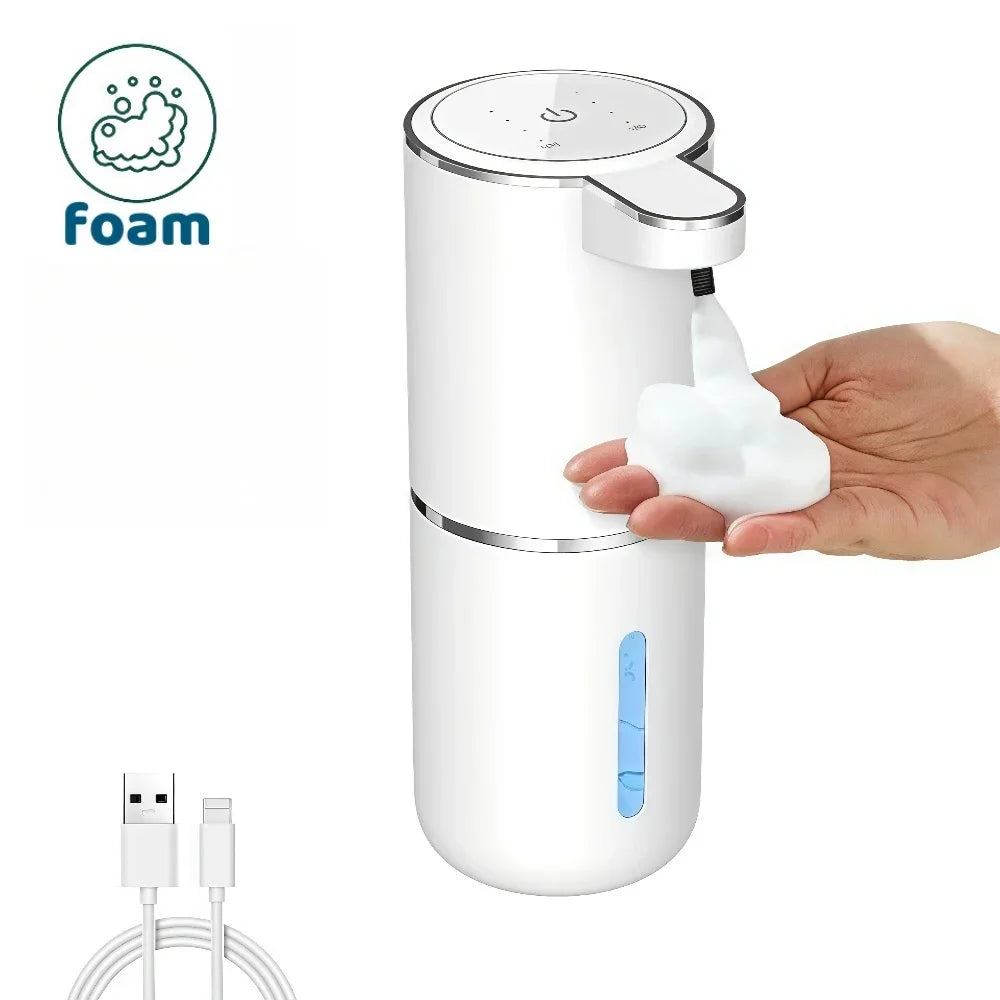 Dispensador automático de jabón líquido/Foma, dispensador eléctrico sin contacto, recargable por USB con sensor infrarrojo para baño, cocina