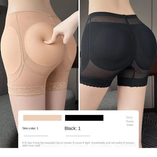 Bragas falsas para levantamiento de glúteos para mujer, almohadillas de cadera desmontables de verano, pantalones cortos moldeadores de una pieza para mejorar la cadera de estilo Natural