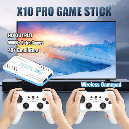 Consola de juegos X10 PRO integrada más de 50000 juegos Retro 128G Game Stick 4K TV Gaming Consola Gamepads inalámbricos videojuegos
