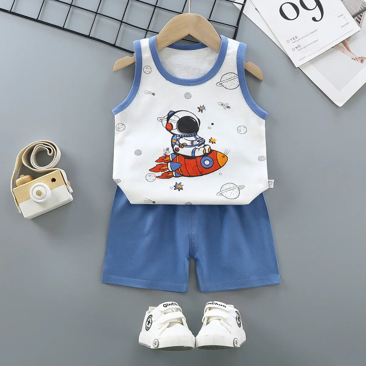 Conjuntos para niños, ropa para niños, chaleco para niños y niñas, traje de verano, ropa para niños, camisetas de algodón para bebés, pantalones cortos, camiseta sin mangas