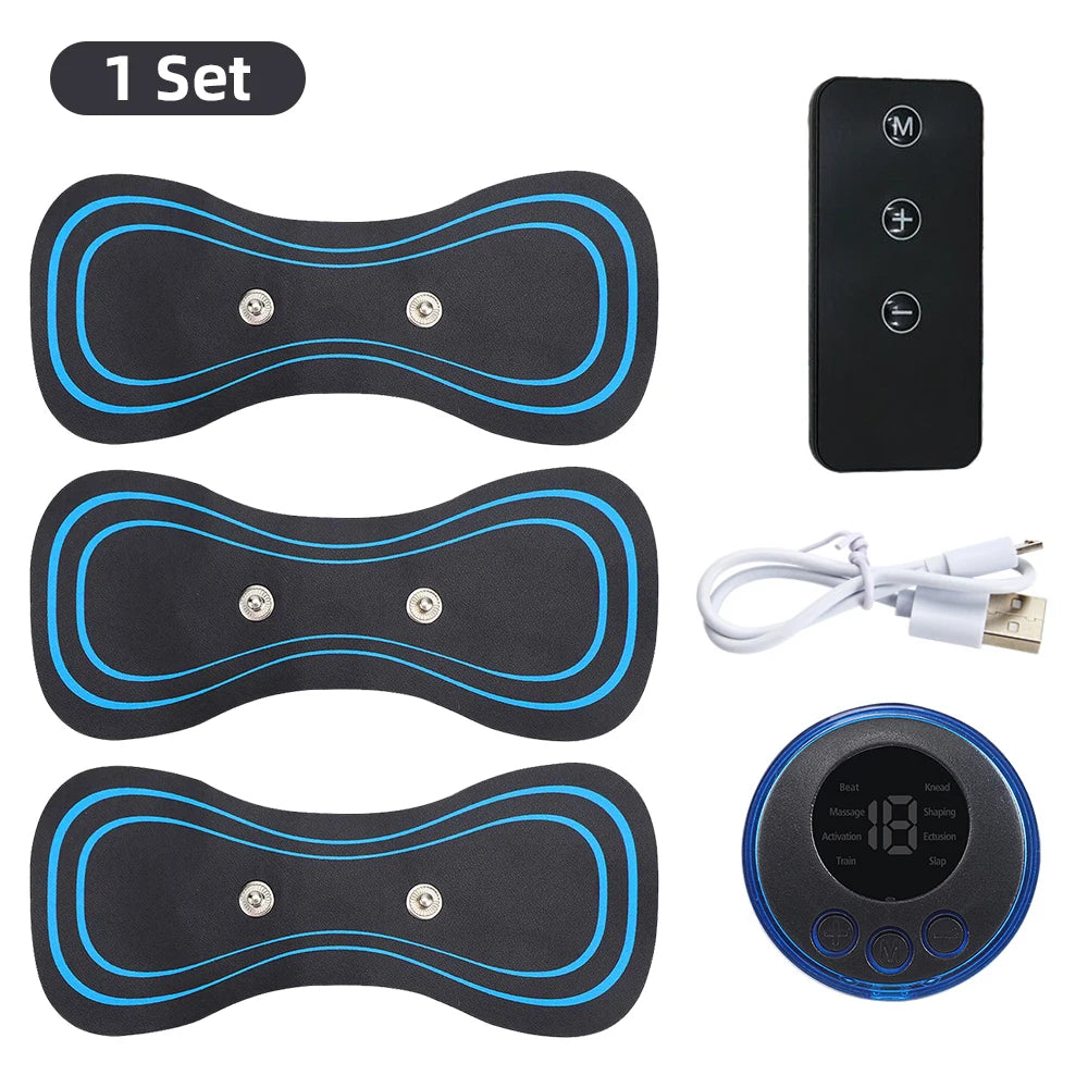 Masajeador eléctrico de cuello EMS, Estimulador de masaje muscular, instrumento de baja frecuencia, parches para espalda, Cervical y pantorrilla, Mini dispositivo para articulaciones del dolor