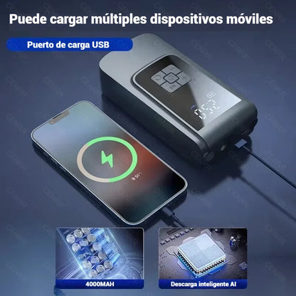 Bomba de aire inalámbrica para coche, compresor de aire portátil, inflador de neumáticos eléctrico con pantalla Digital LCD para coche, motocicletas, pelota de bicicleta