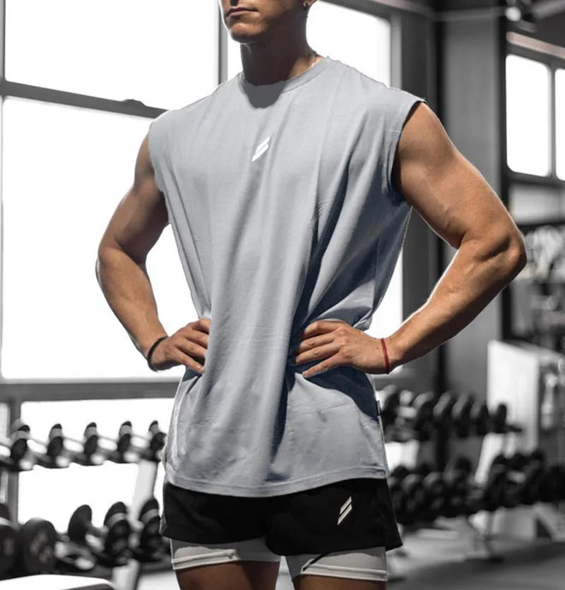 Camiseta deportiva sin mangas para hombre, chaleco de secado rápido, transpirable, holgada, para entrenamiento, Verano