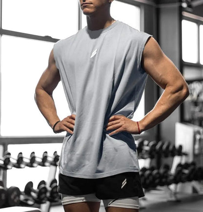 Camiseta deportiva sin mangas para hombre, chaleco de secado rápido, transpirable, holgada, para entrenamiento, Verano